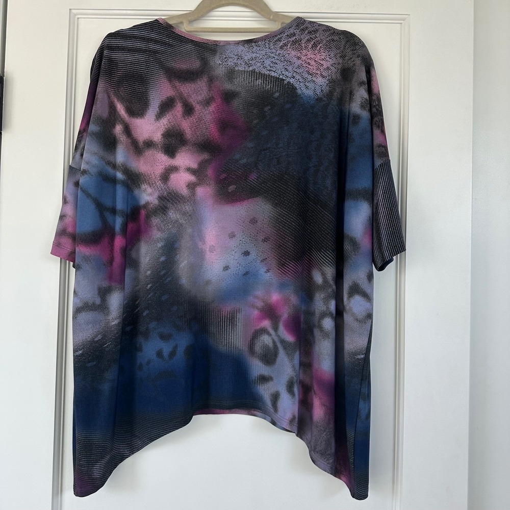Ciara Sun Woo XS Abstract Print Top Oversized Tunic Tee Made in USA
